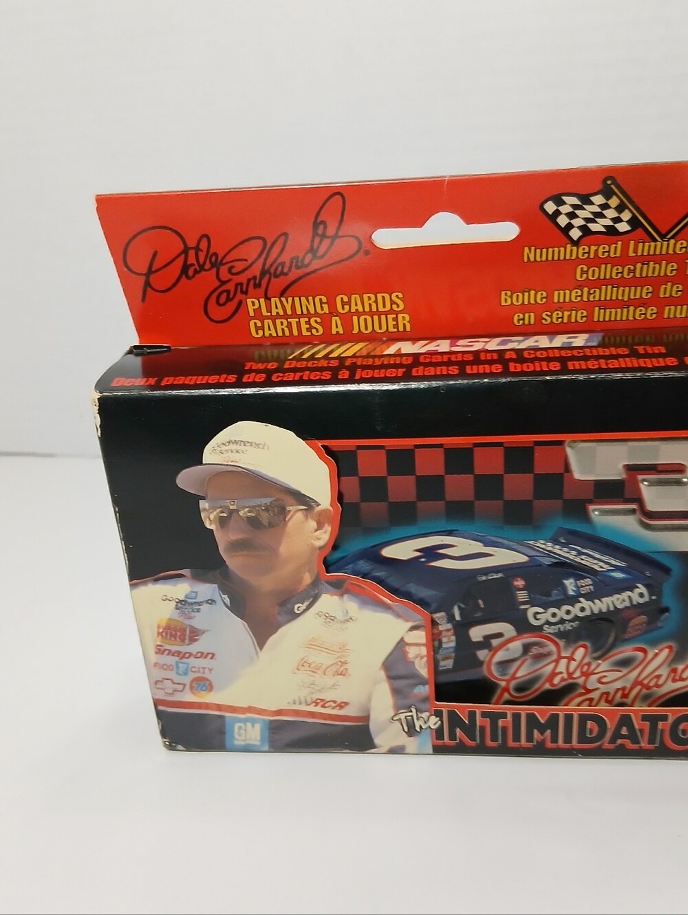 2001 Dale Earnhardt Sr #3 NASCAR 2 Deck Playing Cards In Embossed Metal Tin New